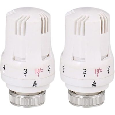 CONWHZC Lot De 2 Têtes De Vanne Thermostatique Pour Radiateur M30 X 1,5 Filetées Avec Plage De Température Réglable De 6 À 28 °c Et Fonction Antigel Pour Système De Chauffage Domestique Ou Bureau Blanc - Publicité CONWHZC Lot De 2 Têtes De Vanne Thermostatique Pour Radiateur M30 X 1,5 Filetées Avec Plage De Température Réglable De 6 À 28 °c Et Fonction Antigel Pour Système De Chauffage Domestique Ou Bureau Blanc - Publicité