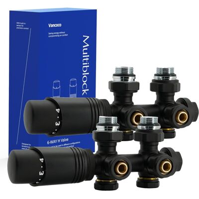 RYTTGOP 2 Pièces - Vanne Thermostatique - Kit Multibloc - Raccordement Central 50mm - Pour Radiateur Et Chauffage - Noir - 50mm - Publicité RYTTGOP 2 Pièces - Vanne Thermostatique - Kit Multibloc - Raccordement Central 50mm - Pour Radiateur Et Chauffage - Noir - 50mm - Publicité