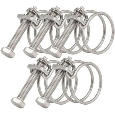 ABYSSE Lot De 5 Colliers De Serrage À Double Fil De 45 À 50 Mm, Colliers De Serrage En Acier Inoxydable 201, Fixation Universelle Pour Tuyau De Plomberie - Publicité ABYSSE Lot De 5 Colliers De Serrage À Double Fil De 45 À 50 Mm, Colliers De Serrage En Acier Inoxydable 201, Fixation Universelle Pour Tuyau De Plomberie - Publicité