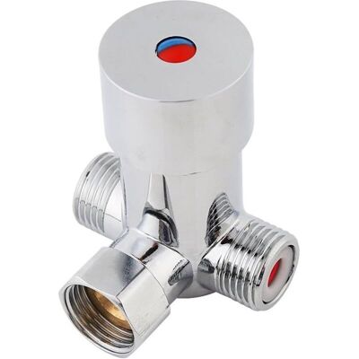 MOXIE G1/2 Vanne De Mélange D'Eau Froide Chaude Mélangeur Thermostatique Contrôle De Température Pour Robinet Automatique En Laiton - Publicité MOXIE G1/2 Vanne De Mélange D'Eau Froide Chaude Mélangeur Thermostatique Contrôle De Température Pour Robinet Automatique En Laiton - Publicité