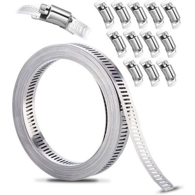 ABYSSE Kit De Colliers De Serrage Diy Inox 304, 3.5m Bande Perforée En Métal + 12 Pièces Fixation, Réglable, Pour Tuyaux, Gaz, Eau, Voiture, Machine À Laver, Jardin - Publicité ABYSSE Kit De Colliers De Serrage Diy Inox 304, 3.5m Bande Perforée En Métal + 12 Pièces Fixation, Réglable, Pour Tuyaux, Gaz, Eau, Voiture, Machine À Laver, Jardin - Publicité