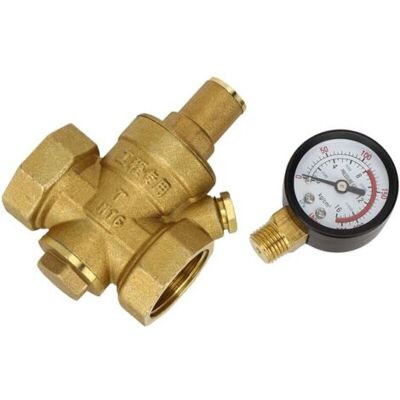 ABYSSE Sunxury Réducteur De Pression, Keenso Dn25 1 Pouce En Laiton Réducteur De Pression D'Eau 1 '' Fil De Vanne De Régulateur De Pression De Contrôle De L'Eau Réglable Avec Manomètre Valve Manuelle - Publicité ABYSSE Sunxury Réducteur De Pression, Keenso Dn25 1 Pouce En Laiton Réducteur De Pression D'Eau 1 '' Fil De Vanne De Régulateur De Pression De Contrôle De L'Eau Réglable Avec Manomètre Valve Manuelle - Publicité