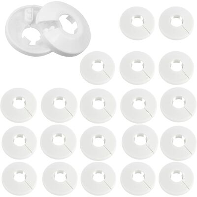 ALVIOR Cache-tuyaux - Diamètre Intérieur 16 Mm - Pour Tuyaux De 15 Mm - Blanc - Pour Radiateurs - Lot De 30 - Publicité ALVIOR Cache-tuyaux - Diamètre Intérieur 16 Mm - Pour Tuyaux De 15 Mm - Blanc - Pour Radiateurs - Lot De 30 - Publicité