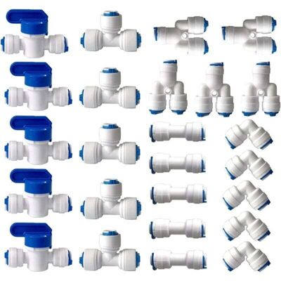 OEM Raccord Osmoseur De Filtre À Eau, Raccord Droit 1/4" (6mm) Pushfit Pour Tuyau De Filtre À Eau, Raccords Pour Réfrigérateur Tubes De (robinet Combiné De Type Y + T + I + L + Robinet D'Arrêt)25 Pièces - Publicité OEM Raccord Osmoseur De Filtre À Eau, Raccord Droit 1/4" (6mm) Pushfit Pour Tuyau De Filtre À Eau, Raccords Pour Réfrigérateur Tubes De (robinet Combiné De Type Y + T + I + L + Robinet D'Arrêt)25 Pièces - Publicité