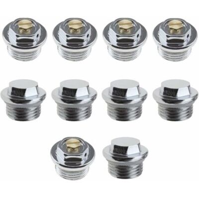 Barkbusters10pcs 1/2 Pouce Radiateur Manuel Purge D'Air Vannes Et 5pcs Bouchons D'Obturation Avec Connexion De Filetage Joint Torique Scellé - Publicité Barkbusters10pcs 1/2 Pouce Radiateur Manuel Purge D'Air Vannes Et 5pcs Bouchons D'Obturation Avec Connexion De Filetage Joint Torique Scellé - Publicité
