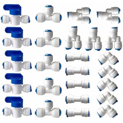 OEM Raccord Osmoseur De Filtre À Eau, Raccord Droit 1/4" (6mm) Pushfit Pour Tuyau De Filtre À Eau, Raccords Pour Réfrigérateur Tubes De (robinet Combiné De Type Y + T + I + L + Robinet D'Arrêt)25 Pièces - Publicité OEM Raccord Osmoseur De Filtre À Eau, Raccord Droit 1/4" (6mm) Pushfit Pour Tuyau De Filtre À Eau, Raccords Pour Réfrigérateur Tubes De (robinet Combiné De Type Y + T + I + L + Robinet D'Arrêt)25 Pièces - Publicité