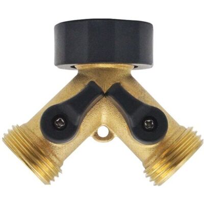 XVX Raccord En Cuivre Fileté Y 3/4″ Pour Tuyau D’arrosage – Double Passage, Vanne De Dérivation Intégrée, Norme Européenne - Publicité XVX Raccord En Cuivre Fileté Y 3/4″ Pour Tuyau D’arrosage – Double Passage, Vanne De Dérivation Intégrée, Norme Européenne - Publicité