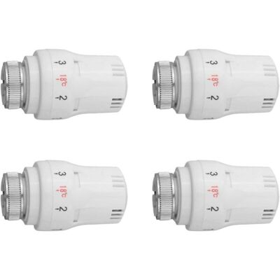 FOGSHIELD Lot De 4 Valves Thermostatiques Pour Radiateur M30 X 1,5 - Tête De Contrôle De Température Avec 5 Niveaux Réglables - Construction En Alliage Et Plastique - Énergie Antigel - Publicité FOGSHIELD Lot De 4 Valves Thermostatiques Pour Radiateur M30 X 1,5 - Tête De Contrôle De Température Avec 5 Niveaux Réglables - Construction En Alliage Et Plastique - Énergie Antigel - Publicité