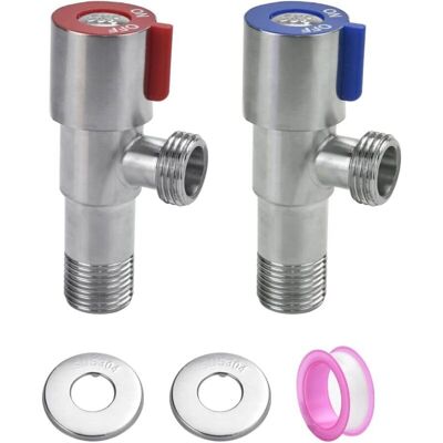 Scotch 2 Pcs Vanne D'Angle De Robinet En Acier Inoxydable 304 Vanne De Régulation D'Angle Métallique Robinet D'Équerre Universel Avec Ruban Étanche Pour Robinet De Lavabo, Toilette, Chauffe-eau - Publicité Scotch 2 Pcs Vanne D'Angle De Robinet En Acier Inoxydable 304 Vanne De Régulation D'Angle Métallique Robinet D'Équerre Universel Avec Ruban Étanche Pour Robinet De Lavabo, Toilette, Chauffe-eau - Publicité