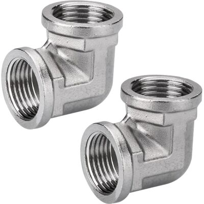 GRASSLIN Lot De 2 Coudes 90°, Acier Inoxydable 304, Filetage Intérieur 1/2", Raccords Tuyauterie, Irrigation - Publicité GRASSLIN Lot De 2 Coudes 90°, Acier Inoxydable 304, Filetage Intérieur 1/2", Raccords Tuyauterie, Irrigation - Publicité