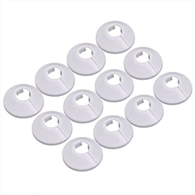 ENLENK 12 Pcs Cache Tuyau, Cache Tuyau Plomberie Collier Radiateur, Manchon Radiateur Pour Tuyau Rosace Ronde Blanche Diamètre De 15 Mm (blanc) - Publicité ENLENK 12 Pcs Cache Tuyau, Cache Tuyau Plomberie Collier Radiateur, Manchon Radiateur Pour Tuyau Rosace Ronde Blanche Diamètre De 15 Mm (blanc) - Publicité