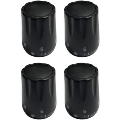 ABYSSE Lot De 4 Boutons De Commande De Valve Thermostatique Avec Filetage Pour Radiateur Et Systèmes De Chauffage Au Sol, Volant Réglable En Plastique (noir) - Publicité ABYSSE Lot De 4 Boutons De Commande De Valve Thermostatique Avec Filetage Pour Radiateur Et Systèmes De Chauffage Au Sol, Volant Réglable En Plastique (noir) - Publicité
