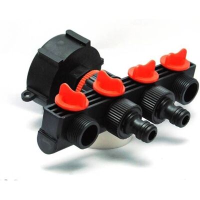 Cellfast Raccord S60x6 Femelle - Sortie 4 Voies Arrosage- - Publicité Cellfast Raccord S60x6 Femelle - Sortie 4 Voies Arrosage- - Publicité