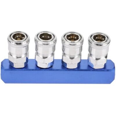 ABYSSE Raccord Rapide Pneumatique Femelle 12 Mm Pour Tuyau D'Air, Filetage Pt1/4 (4 Voies) - Publicité ABYSSE Raccord Rapide Pneumatique Femelle 12 Mm Pour Tuyau D'Air, Filetage Pt1/4 (4 Voies) - Publicité
