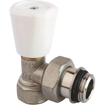 SYMOLEXA 1 Robinet Équerre, Raccordement 3/8", Corps Laiton Nickelé, Vanne Manuelle 12/17, Pour Radiateur Mural Ou Sol - Publicité SYMOLEXA 1 Robinet Équerre, Raccordement 3/8", Corps Laiton Nickelé, Vanne Manuelle 12/17, Pour Radiateur Mural Ou Sol - Publicité