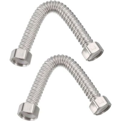 ABYSSE 20mm X 20cm Tuyau Flexible De Chauffe-eau D'Acier Inoxydable, 2 Pcs Tuyau De Connecteur De Chauffe-eau Ondulé Durable, Pour Raccord De Conduites D'Eau - Publicité ABYSSE 20mm X 20cm Tuyau Flexible De Chauffe-eau D'Acier Inoxydable, 2 Pcs Tuyau De Connecteur De Chauffe-eau Ondulé Durable, Pour Raccord De Conduites D'Eau - Publicité