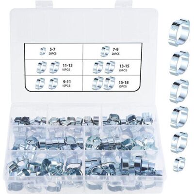 ABYSSE 80 Pièces 5-18mm Double Oreille O Clips Pinces De Tuyau, Pinces De Tuyau De Tube De Placage De Zinc, Pinces De Fixation De Tuyau - Publicité ABYSSE 80 Pièces 5-18mm Double Oreille O Clips Pinces De Tuyau, Pinces De Tuyau De Tube De Placage De Zinc, Pinces De Fixation De Tuyau - Publicité