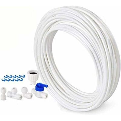 ABYSSE Tuyau D'Alimentation En Eau 10 M – Kit De Connexion Pour Réfrigérateur Double Porte – 6,3 Mm Ldpe – Installation Sans Outils - Publicité ABYSSE Tuyau D'Alimentation En Eau 10 M – Kit De Connexion Pour Réfrigérateur Double Porte – 6,3 Mm Ldpe – Installation Sans Outils - Publicité