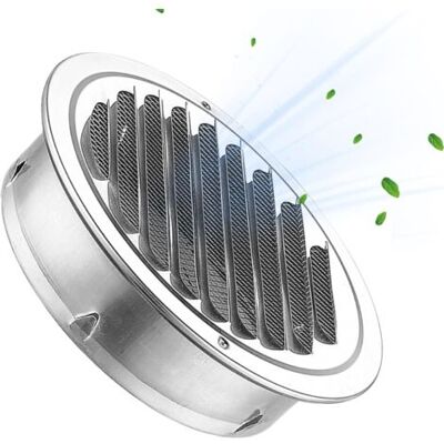 ABYSSE Grille D'Aération Ronde En Acier Inoxydable Avec Moustiquaire, Grille D'Aération Oblique À 45° Pour Cuisine, Chambre, Salle De Bain, Bureau - Publicité ABYSSE Grille D'Aération Ronde En Acier Inoxydable Avec Moustiquaire, Grille D'Aération Oblique À 45° Pour Cuisine, Chambre, Salle De Bain, Bureau - Publicité