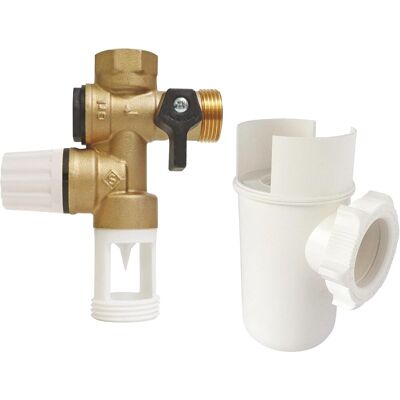 SYMOLEXA 1 Kit Groupe De Sécurité,siphon Anti-odeur,laiton,7 Bars,nf En 1487,pour Chauffe-eau - Publicité SYMOLEXA 1 Kit Groupe De Sécurité,siphon Anti-odeur,laiton,7 Bars,nf En 1487,pour Chauffe-eau - Publicité