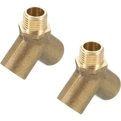 GRASSLIN Lot De 2 Raccord En T, Laiton, 1/4" Npt, 3 Voies, Pour Gaz Et Liquide, Système Hydraulique - Publicité GRASSLIN Lot De 2 Raccord En T, Laiton, 1/4" Npt, 3 Voies, Pour Gaz Et Liquide, Système Hydraulique - Publicité