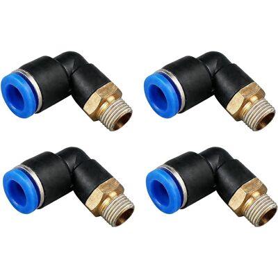 GRASSLIN 4 Pcs Raccord, Coude 90°, Filetage 1/8", Tube 6mm, Pneumatique, Atelier - Publicité GRASSLIN 4 Pcs Raccord, Coude 90°, Filetage 1/8", Tube 6mm, Pneumatique, Atelier - Publicité