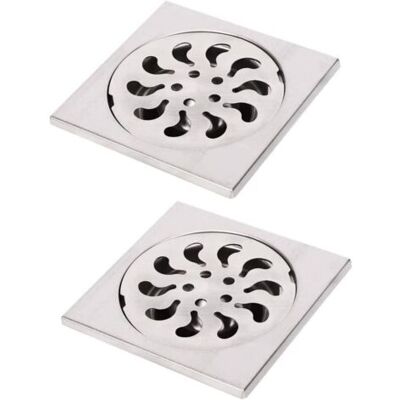 ABYSSE 2pcs Siphon De Sol Acier Inoxydable, Grille De Douche Carrée Filtre De Douche Drain De Douche Attrape Cheveux 90x90x30mm - Publicité ABYSSE 2pcs Siphon De Sol Acier Inoxydable, Grille De Douche Carrée Filtre De Douche Drain De Douche Attrape Cheveux 90x90x30mm - Publicité