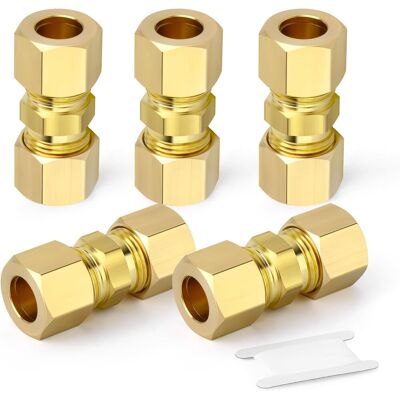 GRASSLIN 5 Raccord, Tube Compression 6mm, Laiton, Gaz Eau Huile, Pneumatique Hydraulique - Publicité GRASSLIN 5 Raccord, Tube Compression 6mm, Laiton, Gaz Eau Huile, Pneumatique Hydraulique - Publicité