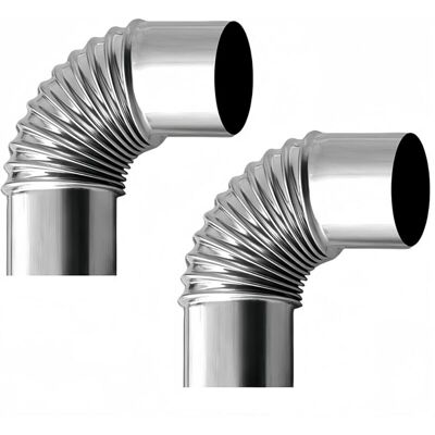 FOGSHIELD Lot 2 Cheminée De Poêle À Bois En Acier Inoxydable De 60 Mm, Adaptateur De Tuyau De Coude De Conduit De Conduit De Conduit De Cheminée À 90°, Tuyau De Cheminée Étendu, Tuyau De Cheminée De Camping - Publicité FOGSHIELD Lot 2 Cheminée De Poêle À Bois En Acier Inoxydable De 60 Mm, Adaptateur De Tuyau De Coude De Conduit De Conduit De Conduit De Cheminée À 90°, Tuyau De Cheminée Étendu, Tuyau De Cheminée De Camping - Publicité
