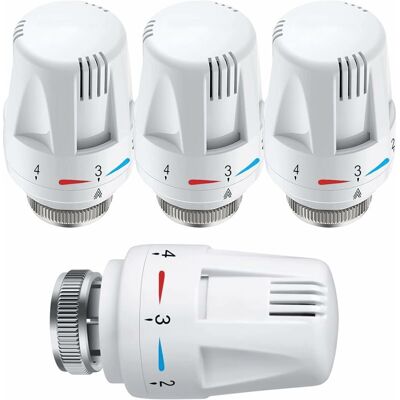 FOCTRO Tête Thermostatique, 4 Pièces Thermostat, Tête De Rechange De Valve De Radiateur Standard M30 X 1,5 Contrôle De La Température, Blanc - Publicité FOCTRO Tête Thermostatique, 4 Pièces Thermostat, Tête De Rechange De Valve De Radiateur Standard M30 X 1,5 Contrôle De La Température, Blanc - Publicité