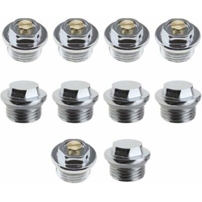 ENLENK 10pcs 1/2 Pouce Radiateur Manuel Purge D'Air Vannes Et 5pcs Bouchons D'Obturation Avec Connexion De Filetage Joint Torique Scellé - Publicité ENLENK 10pcs 1/2 Pouce Radiateur Manuel Purge D'Air Vannes Et 5pcs Bouchons D'Obturation Avec Connexion De Filetage Joint Torique Scellé - Publicité