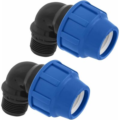 GRASSLIN 2 Pièces Raccord Coudé 90 Degrés, Connecteur Pe80 Pe100, Filetage 3/4 Mâle, Pour Irrigation Extérieur - Publicité GRASSLIN 2 Pièces Raccord Coudé 90 Degrés, Connecteur Pe80 Pe100, Filetage 3/4 Mâle, Pour Irrigation Extérieur - Publicité