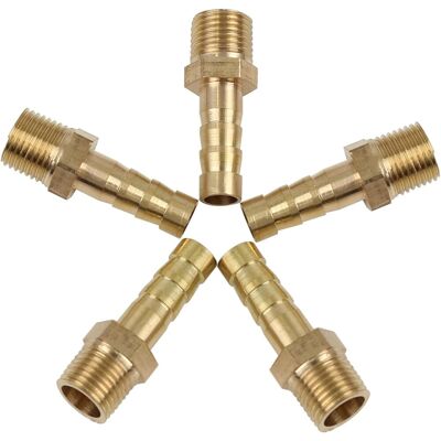 GRASSLIN 5pcs Raccord Cannelé, Connecteur Laiton 6mm, Filetage Npt 1/8, Pour Tuyau Flexible, Usage Automobile - Publicité GRASSLIN 5pcs Raccord Cannelé, Connecteur Laiton 6mm, Filetage Npt 1/8, Pour Tuyau Flexible, Usage Automobile - Publicité