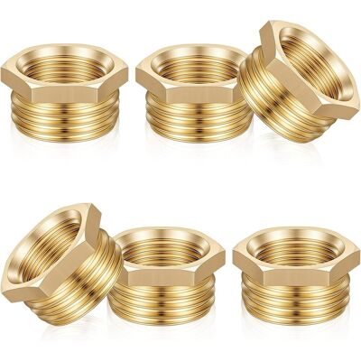 GRASSLIN Lot De 6 Réducteur, Filetage Extérieur 1/2 Pouce, Filetage Intérieur 3/8 Pouce, Laiton, Pour Conduites D'Eau - Publicité GRASSLIN Lot De 6 Réducteur, Filetage Extérieur 1/2 Pouce, Filetage Intérieur 3/8 Pouce, Laiton, Pour Conduites D'Eau - Publicité