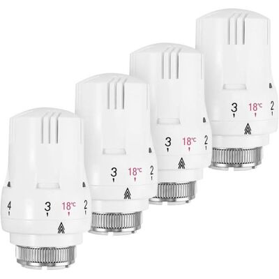 HONORNIC Lot De 4 Tête Thermostatique, Thermostatique Radiateur, Tete Thermostatique Radiateur, Valve De Radiateur Thermostatique M30 X 1,5 - Publicité HONORNIC Lot De 4 Tête Thermostatique, Thermostatique Radiateur, Tete Thermostatique Radiateur, Valve De Radiateur Thermostatique M30 X 1,5 - Publicité