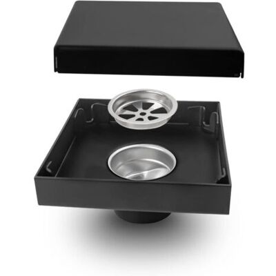 ABYSSE Caniveau De Douche, Siphon Sol Carré Noir En Acier Inoxydable, Design Invisible, Orifice D'Évacuation De 40 Mm De Diamètre, Anti Insectes Et Odeurs, Très Utilisé En Évacuation Intérieure - Publicité ABYSSE Caniveau De Douche, Siphon Sol Carré Noir En Acier Inoxydable, Design Invisible, Orifice D'Évacuation De 40 Mm De Diamètre, Anti Insectes Et Odeurs, Très Utilisé En Évacuation Intérieure - Publicité