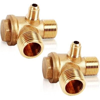 SCORPIO Lot De 2 Vannes Anti-retour 3 Voies Avec Filetage Extérieur (20 × 16 × 10 Mm) 3 Voies En Laiton Valve De Surpression Compresseur Pour Homme - Publicité SCORPIO Lot De 2 Vannes Anti-retour 3 Voies Avec Filetage Extérieur (20 × 16 × 10 Mm) 3 Voies En Laiton Valve De Surpression Compresseur Pour Homme - Publicité
