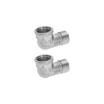 OEM 2pcs Bsp 1/2 Pouce En Acier Inoxydable Filetage Mâle À Filetage Femelle Raccords De Plomberie Coude Réducteurs Internes Et Externes Pour Raccordement Sanitaire De Conduite D'Eau - Publicité OEM 2pcs Bsp 1/2 Pouce En Acier Inoxydable Filetage Mâle À Filetage Femelle Raccords De Plomberie Coude Réducteurs Internes Et Externes Pour Raccordement Sanitaire De Conduite D'Eau - Publicité
