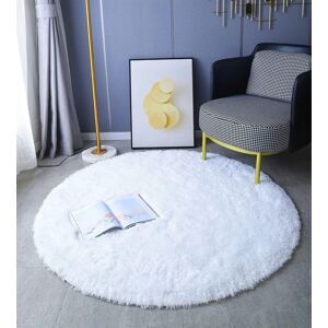 Largeight - Tapis Rond, À Poils Longs, 120cm X 120cm, Moderne, Pour Salon, Chambre À Coucher, Salle À Manger Ou Chambre D'Enfant, Tapis De Sol Shaggy Confortable Moquette Anti-dérapage, Blanc 120cm X 12 - Publicité Largeight - Tapis Rond, À Poils Longs, 120cm X 120cm, Moderne, Pour Salon, Chambre À Coucher, Salle À Manger Ou Chambre D'Enfant, Tapis De Sol Shaggy Confortable Moquette Anti-dérapage, Blanc 120cm X 12 - Publicité