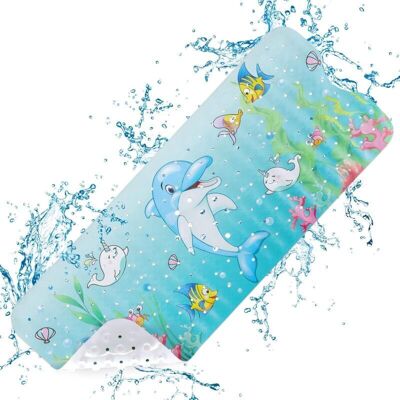 BRAST Tapis De Douche Antidérapant, 100x40 Cm, Matière Pvc, Avec Ventouses, Sol De Baignoire Antidérapant, Motif Animaux Marins - Publicité BRAST Tapis De Douche Antidérapant, 100x40 Cm, Matière Pvc, Avec Ventouses, Sol De Baignoire Antidérapant, Motif Animaux Marins - Publicité