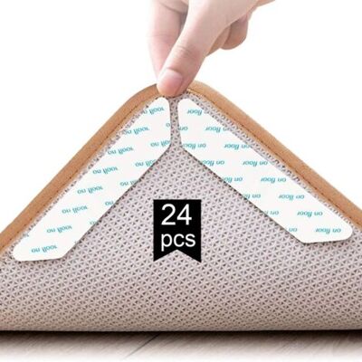 SCORPIO Rug Grippers, 24 Pcs Anti Derapant Tapis, Anti Curling Carpet Grippers Coin, Anti À Boucler Tapis Antidérapant, Réutilisable Sticker Tapis Antidérapant Pour Planchers De Bois Franc,carpettes Et Tapis - Publicité SCORPIO Rug Grippers, 24 Pcs Anti Derapant Tapis, Anti Curling Carpet Grippers Coin, Anti À Boucler Tapis Antidérapant, Réutilisable Sticker Tapis Antidérapant Pour Planchers De Bois Franc,carpettes Et Tapis - Publicité