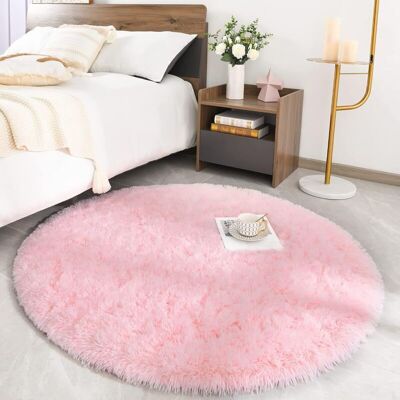 Scotch Tapis Rond Salon Shaggy Descente De Lit Chambre Grande Taille Tapis Moelleux Carpette Pour Chambre Tapis Décoratif De Style Moderne Pour Salon Chambre Canapé Natte(rose,ø 100 Cm Rond) Ikodm - Publicité Scotch Tapis Rond Salon Shaggy Descente De Lit Chambre Grande Taille Tapis Moelleux Carpette Pour Chambre Tapis Décoratif De Style Moderne Pour Salon Chambre Canapé Natte(rose,ø 100 Cm Rond) Ikodm - Publicité