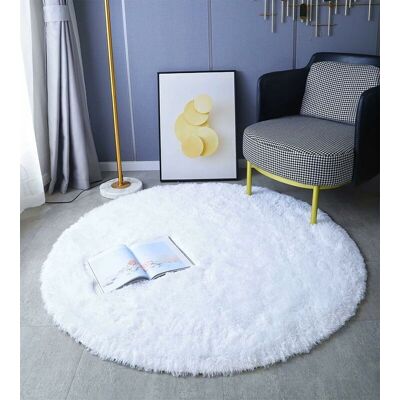 OEM Tapis Rond, À Poils Longs, 120cm X 120cm, Moderne, Pour Salon, Chambre À Coucher, Salle À Manger Ou Chambre D'Enfant, Tapis De Sol Shaggy Confortable Moquette Anti-dérapage, - Publicité OEM Tapis Rond, À Poils Longs, 120cm X 120cm, Moderne, Pour Salon, Chambre À Coucher, Salle À Manger Ou Chambre D'Enfant, Tapis De Sol Shaggy Confortable Moquette Anti-dérapage, - Publicité
