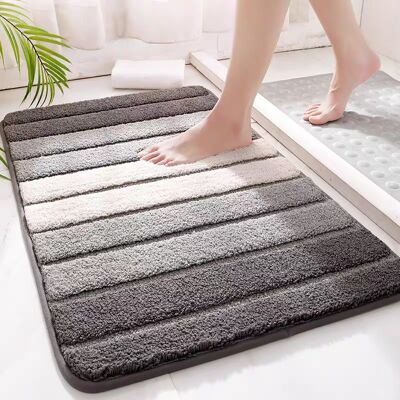 Generic Tapis Salle De Bain Antiderapant 50 X 80 Cm,tapis De Sol À Rayures Européennes Extra Doux, Lavable En Machine, Absorbant L'Eau, Gris - Publicité Generic Tapis Salle De Bain Antiderapant 50 X 80 Cm,tapis De Sol À Rayures Européennes Extra Doux, Lavable En Machine, Absorbant L'Eau, Gris - Publicité