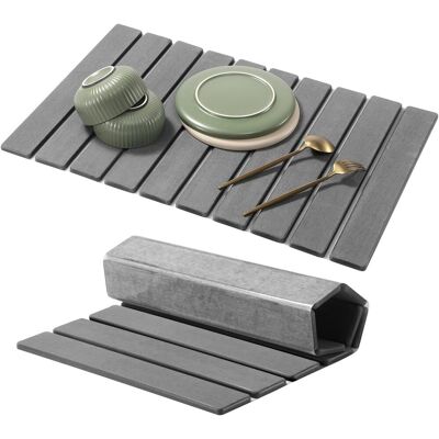 GRASSLIN Tapis D'Égouttement, 60 X 40 Cm, En Terre De Diatomée, Absorbant L'Eau, Pliable, Pour Machine À Café, Vaisselle, Tasses, Gris Foncé, Cm -'Parent'-'- - Publicité GRASSLIN Tapis D'Égouttement, 60 X 40 Cm, En Terre De Diatomée, Absorbant L'Eau, Pliable, Pour Machine À Café, Vaisselle, Tasses, Gris Foncé, Cm -'Parent'-'- - Publicité