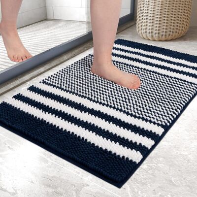 Generic Tapis De Bain Antidérapant Et Absorbant, En Chenille Microfibre Douce, Lavable En Machine, 40 X 60 Cm, Bleu - Publicité Generic Tapis De Bain Antidérapant Et Absorbant, En Chenille Microfibre Douce, Lavable En Machine, 40 X 60 Cm, Bleu - Publicité