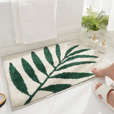 Vision Tapis De Bain À Motifs Botaniques, Feuilles Vertes, En Fibres Ultra-douces Et Absorbantes, Antidérapant Et Lavable En Machine, Pour Baignoire, Lavabo Et Chambre. Publicité Vision Tapis De Bain À Motifs Botaniques, Feuilles Vertes, En Fibres Ultra-douces Et Absorbantes, Antidérapant Et Lavable En Machine, Pour Baignoire, Lavabo Et Chambre. Publicité