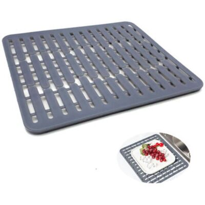 Vision 32.5x28.7x1.1cm,gris– Tapis De Fond D'Évier En Silicone Ou Protège Évier - Petit Format - Publicité Vision 32.5x28.7x1.1cm,gris– Tapis De Fond D'Évier En Silicone Ou Protège Évier - Petit Format - Publicité