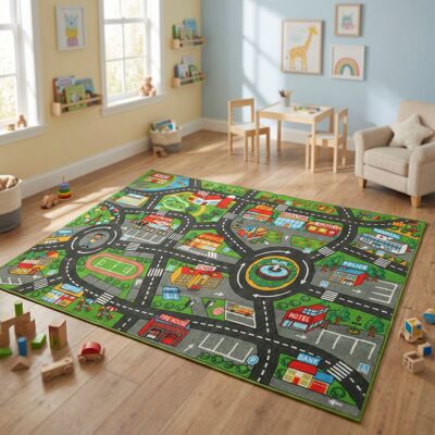 OEM Tapis De Jeu Pour Bébé Sol Antidérapant Motif Route La Ville 200 X 150 Cm Multicolore - Publicité OEM Tapis De Jeu Pour Bébé Sol Antidérapant Motif Route La Ville 200 X 150 Cm Multicolore - Publicité