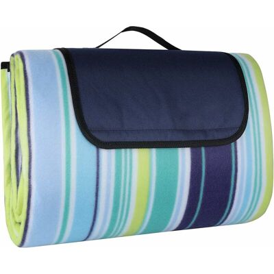 Melissa 200 X 200 Cm Grande Couverture De Pique-nique Imperméable Anti-sable, Couverture De Plage 3 Couches Avec Poignée De Transport, Tapis De Pique-nique Extérieur (rayures Verticales Bleues) - Publicité Melissa 200 X 200 Cm Grande Couverture De Pique-nique Imperméable Anti-sable, Couverture De Plage 3 Couches Avec Poignée De Transport, Tapis De Pique-nique Extérieur (rayures Verticales Bleues) - Publicité
